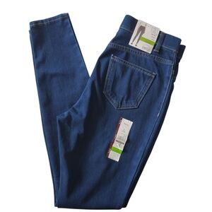 Time and Tru Women's SM High Rise Fitted Stretch‎ Knit Dark Wash Denim Jegging